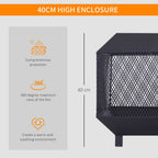 Fire Pit, Square Steel-Black - Quality Outdoor Heating