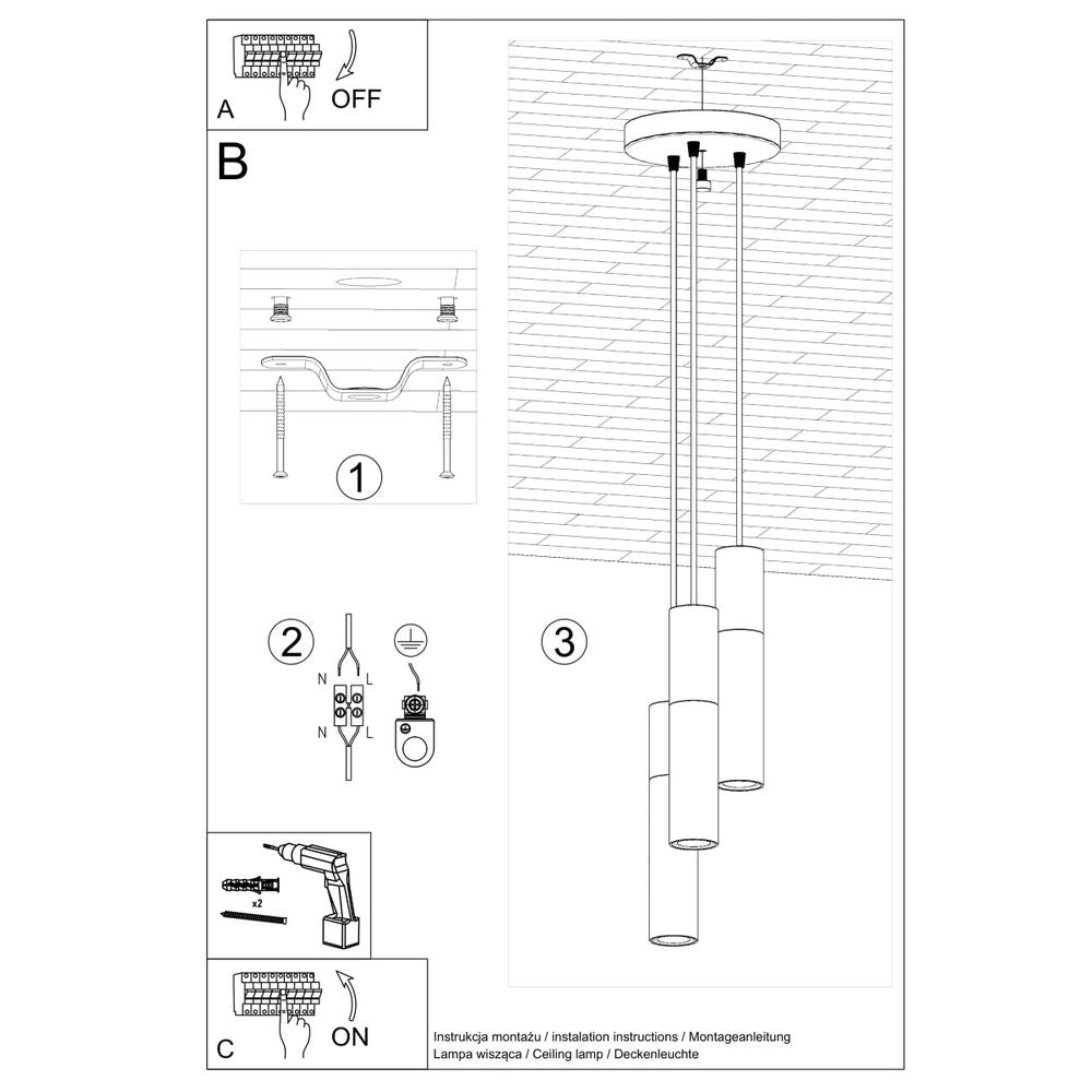 Pendant lamp Steel, concrete Borgio modern Design GU10 in Steel