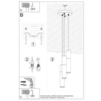 Pendant lamp Steel, concrete Borgio modern Design GU10 in Steel