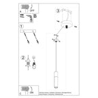 Modern Pendant Lamp: Steel & Concrete Design - GU10