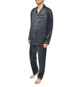SILK PJS LONG SET MENS SMALL BLACK Pyjamas