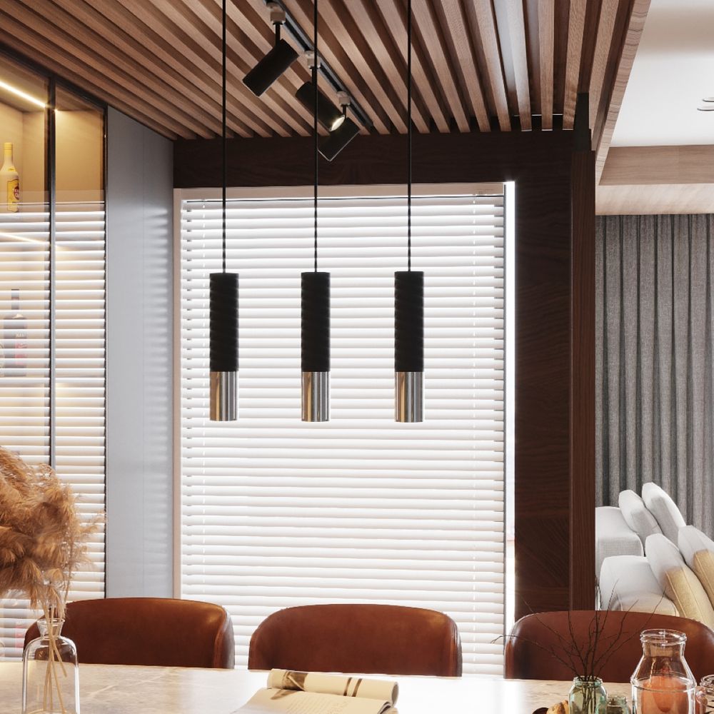 Elegant Pendant Lamp - Modern Design - Steel - GU10