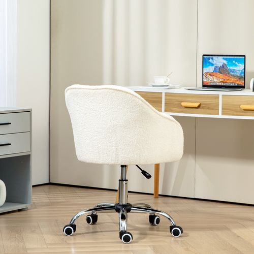 Fluffy Vanity Chair for Desk, with Height Adjustable, Wheels