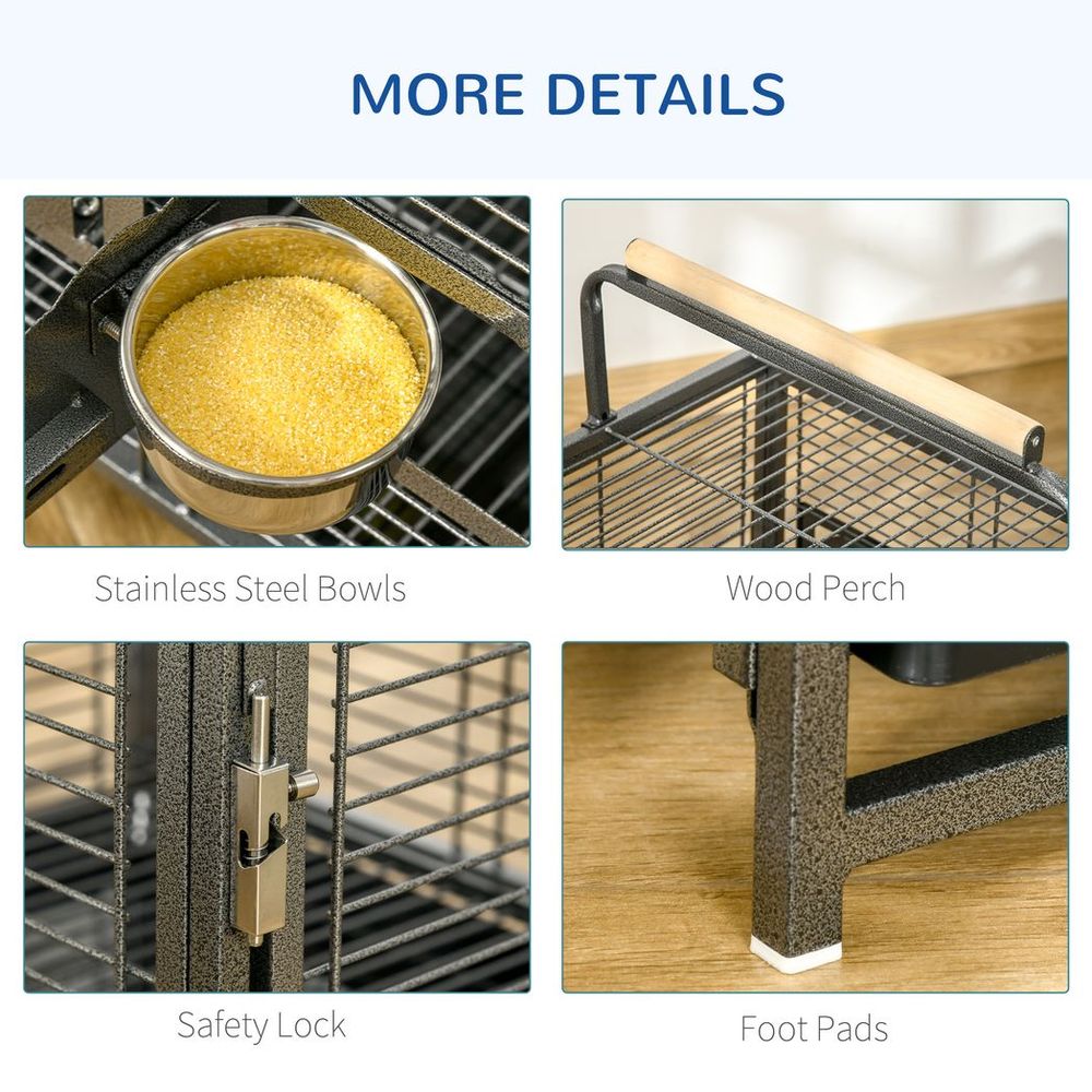 Parrot Cage - Spacious & Portable Carrier - Ideal for Cockatiels, Conures, African Greys