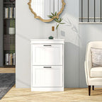Slim Shoe Storage Cabinet with 2 Flip Drawers for Entryway