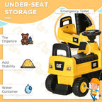 CAT Ride-On Digger w/ Controllable Shovel - Ages 1-3 - Safe & Storage Compartment