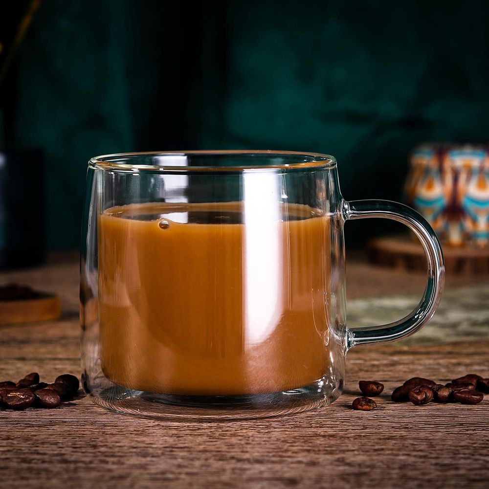 DOUBLE WALL GLASSES - Heat-proof Cups for Hot & Cold Drinks