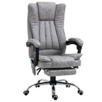 Comfort 6-Point Vibrating Massage Office Chair - Grey - Microfibre Upholstery