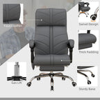 Vibration Massage Office Chair with Heat & Footrest - Grey