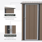 Steel Garden Shed Brown - Lockable Door - Weather-resistant - Outdoor Storage Solution