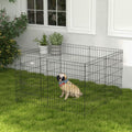8 Panel DIY Dog Pen with Door for Indoor/Outdoor Use, 76cm High Black