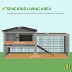 Rabbit Hutch Pet House Outdoor Run Design w/ Water-Resistant Paint Ramp with Level Detail