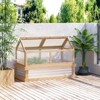 Raised Garden Bed with Greenhouse Top, 122x61x81.7cm, Natural Kit