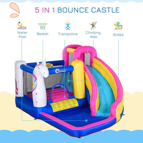 5 in 1 Bouncy Castle for Children with Blower, for Ages 3-8 Years