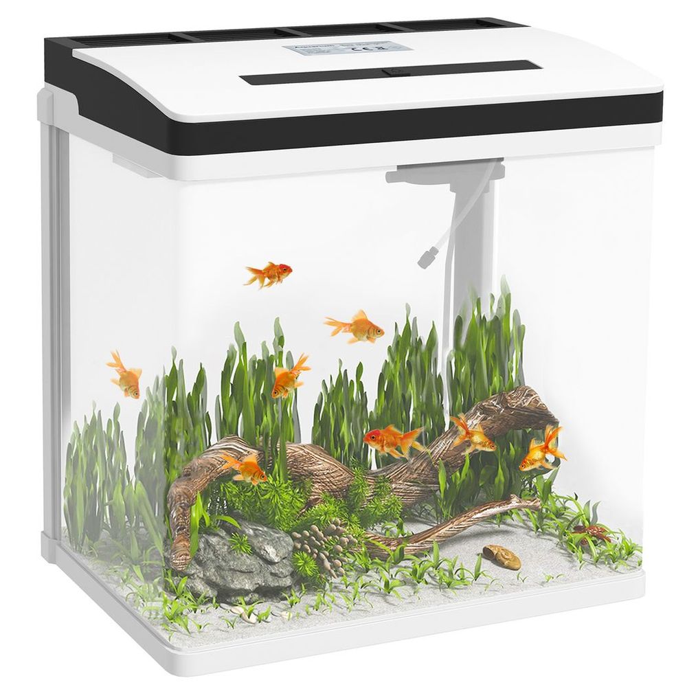 28L Glass Fish Tank, Filter, LED Lighting