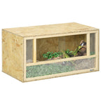 80cm Reptile Terrarium Vivarium w/ Glass Sliding Doors, Breathable Mesh