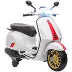 Vespa Licensed 12V Kids Electric Motorbike w/ 2 Training Wheels