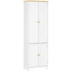 Freestanding 4-Door Kitchen Cupboard, Storage Cabinet Organizer with 4 Shelves,White