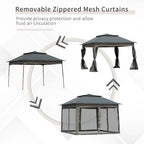 Garden Folding Tent Heavy Duty Pop Up Gazebo for Party Dark Grey