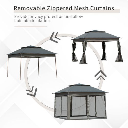 Garden Folding Tent Heavy Duty Pop Up Gazebo for Party Dark Grey