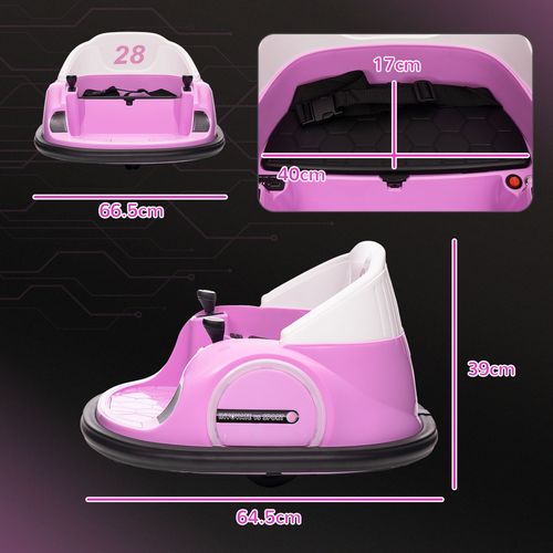 360° Rotation 12V Kids Bumper Car w/ Remote Control