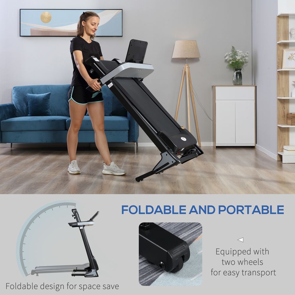 High-Speed Folding Treadmill - 500W Motor, 12km/h, Preset Programs
