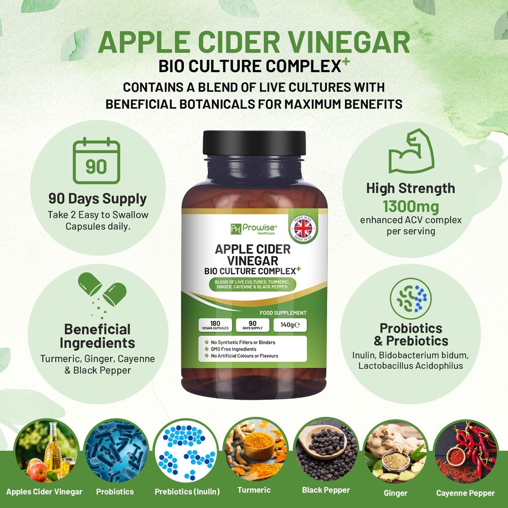 Apple Cider Vinegar Capsule - 1300mg Vegan Supplement
