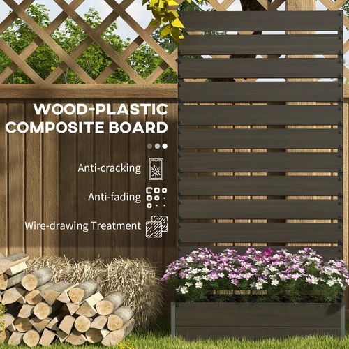 Raised Garden Bed with Trellis Standing Patio Planter Box Black