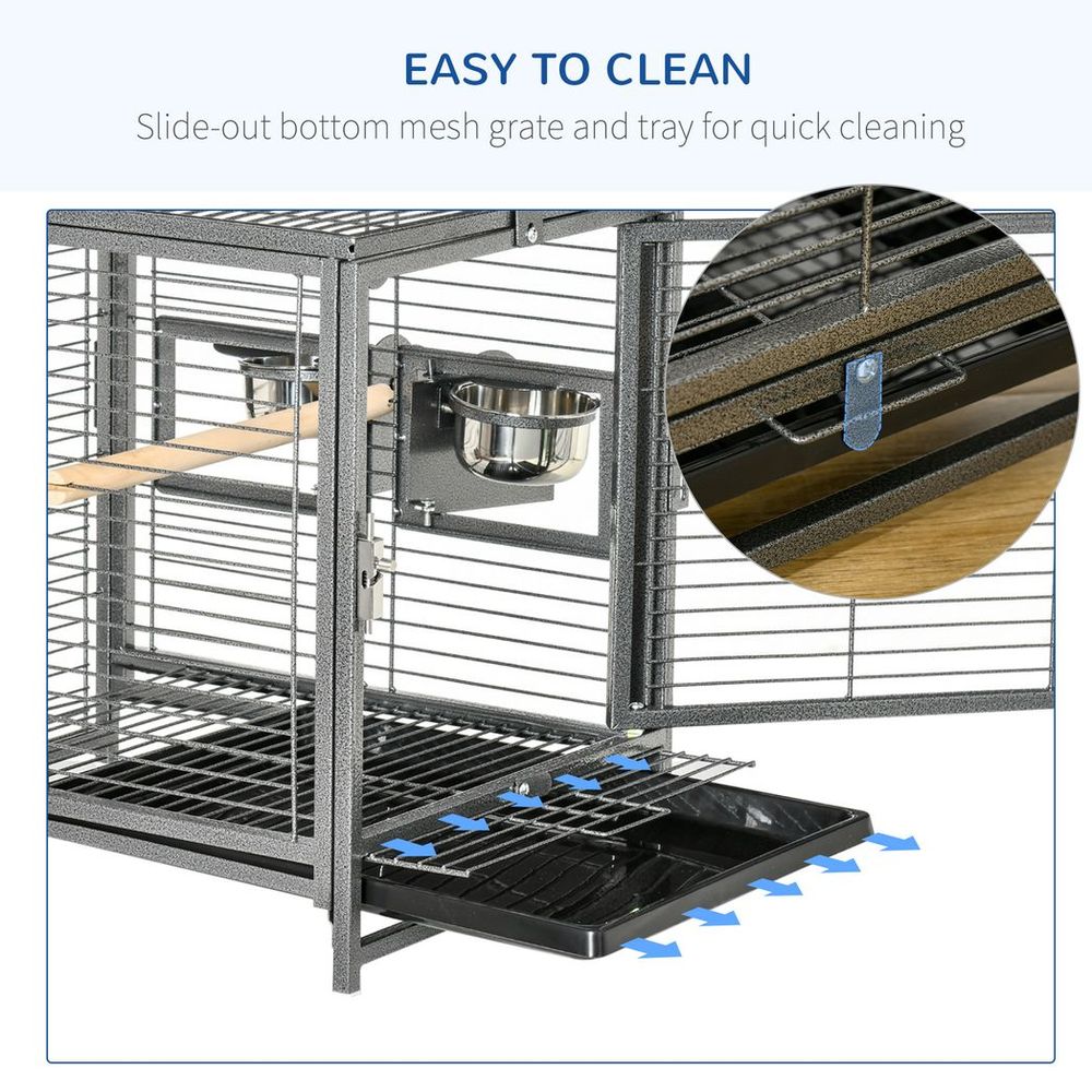 Parrot Cage - Spacious & Portable Carrier - Ideal for Cockatiels, Conures, African Greys