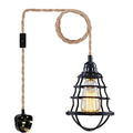 Fabric Hemp Flex Cable kit Plug In Pendant Lamp Light E27 Fitting Vintage Lamp with bulb