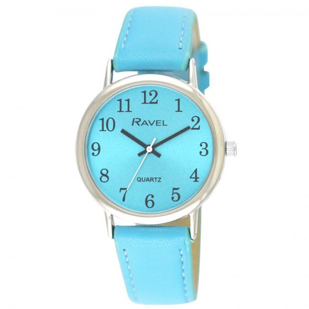Ladies Classic Brights Leather Strap Watch Bright Blue