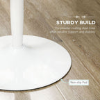 Round Dining Table with Steel Base, Non-slip Pad for Living Room