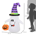 1.2m Witch Ghost Halloween Inflatable LED Pumpkin Lantern Weather-Resistant