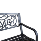 2-Seater Bench - Durable Steel Frame - Ideal for Gardens and Patios - Relax and Enjoy the Outdoors - Black