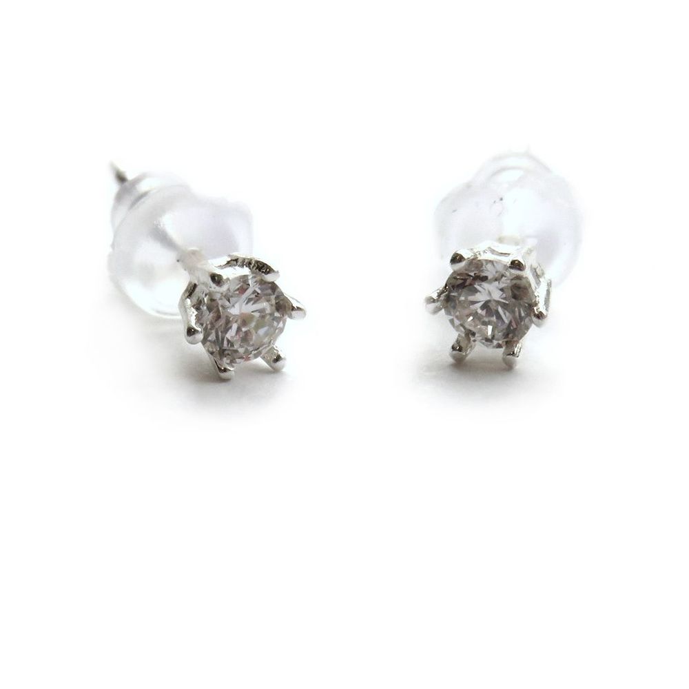 Sterling Silver Diamante Stud Earrings - Ideal Birthday or Christmas Gift