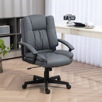 Dark Grey Faux Leather Office Chair - Comfortable and Stylish Design for Home and Office