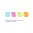 Multi-Packs Frozen Cold Drink Freezer Chilled Reusable Fast Freeze Water Filled Ice Cubes for Drinks - Ideal for BBQ Parties, Summer Picnics or General Use - Multicoloured
