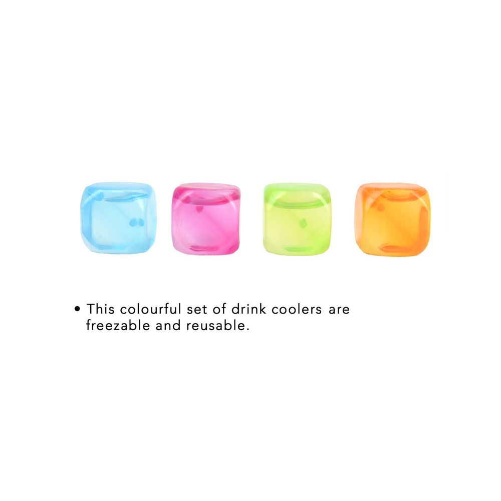 Multi-Packs Frozen Cold Drink Freezer Chilled Reusable Fast Freeze Water Filled Ice Cubes for Drinks - Ideal for BBQ Parties, Summer Picnics or General Use - Multicoloured