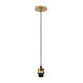 Industrial French Gold Pendant Light Fitting, Lampshade Addable E27 Lamp Holder UK Holder Fitting Set With PVC Cable. in Gold