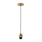 Industrial French Gold Pendant Light Fitting, Lampshade Addable E27 Lamp Holder UK Holder Fitting Set With PVC Cable. in Gold