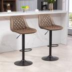 Bar Stools Set of 2, Adjustable 360° Swivel Chairs, Brown. Stylish, Comfortable