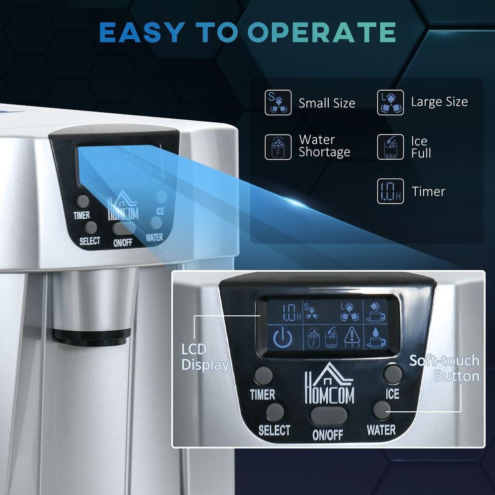 Ice Maker Machine and Water Dispenser No Plumbing Required Silver