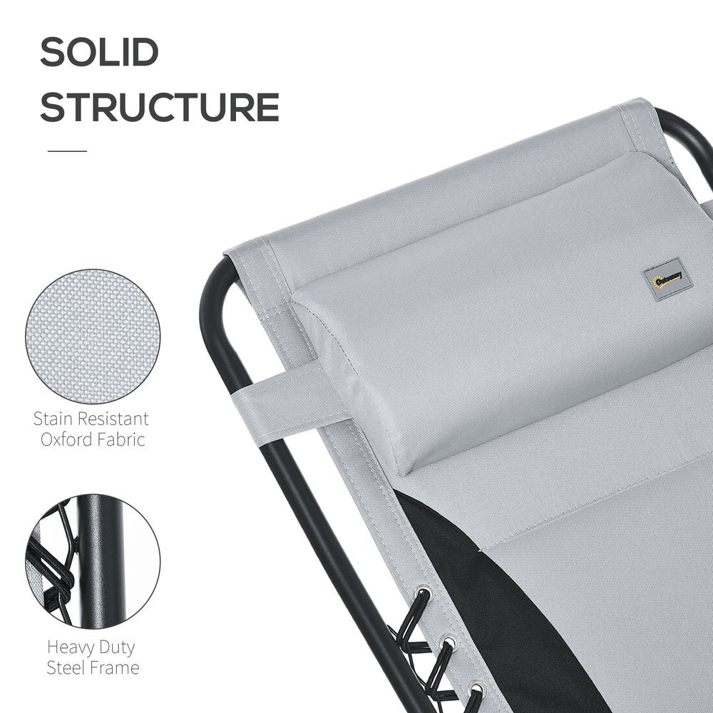 Comfort Zero Gravity Recliner, Foldable & Adjustable, Light Grey