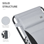 Comfort Zero Gravity Recliner, Foldable & Adjustable, Light Grey