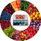 ACS-30 40kg/5g Digital Price Computing Scale for Vegetable UK Plug Silver & White