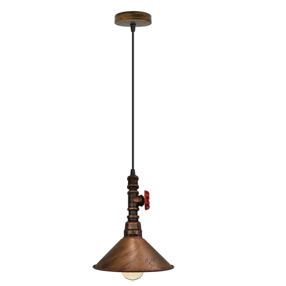 Vintage industrial ceiling pendent light 22cm metal shade E2 adjustable cable