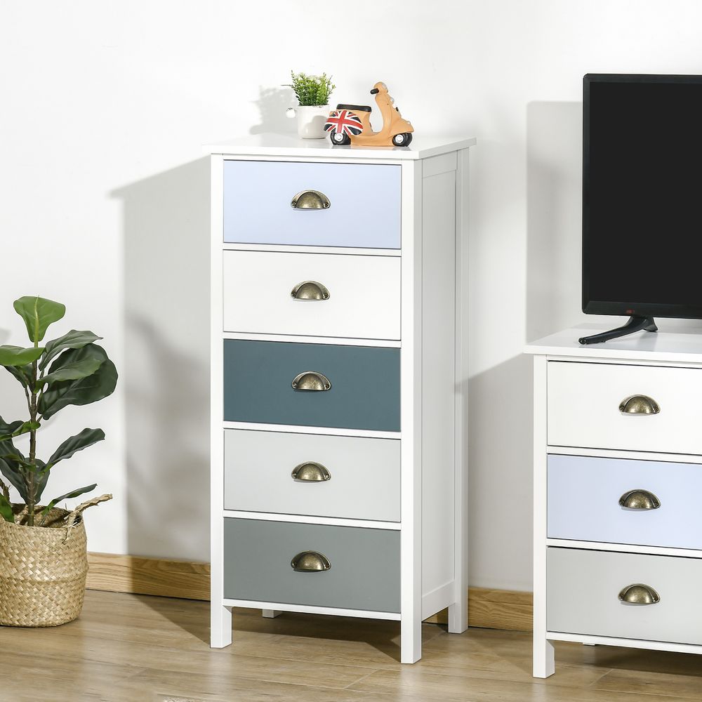 5-Drawer Dresser: Sleek Design, Metal Handle