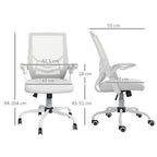 Mesh Swivel Office Chair Task Computer Chair w/ Lumbar Support, White