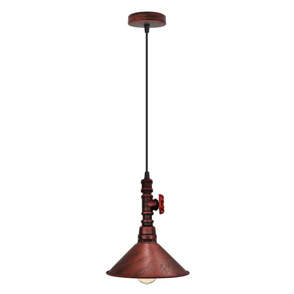 Vintage industrial ceiling pendent light 22cm metal shade E2 adjustable cable