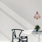 Single Red Vintage Industrial E27 Ceiling Hanging Light Cage Shade Loft Style Metal Ceiling Pendant Lamp